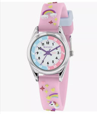 Tikkers Girls Analogue Classic Quartz Watch  Silicon  Strap TK0145 UNICORN THEME