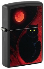 Zippo Black Cat Design Black