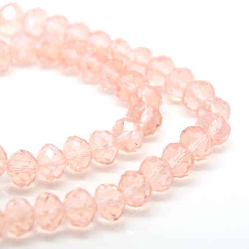 Faceted rondelle crystal glass - crystal,