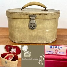 Vintage Pixie Vanity Case Faux Lizard Skin 1950s 1960s travel makeup case 