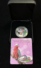 2017 World Of Parrots Pink & Grey Galah 3D $5 .925 Silver Proof Coin Boxed & COA
