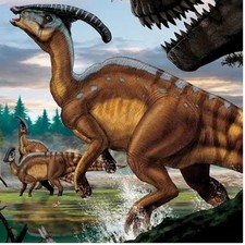 A hand painted Parasaurolophus