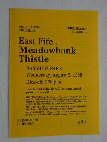 East fife meadowbank thistle - east,