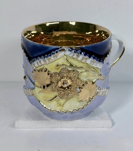 Antique porcelain teacup gold - porcelain,