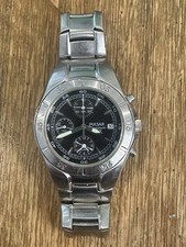 Pulsar 7T62-X011 Stainless Steel Watch Chronograph Alarm Date, New Battery