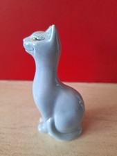 Christina Gray Pottery Cat "Chester" Light Blue Signed 13cm