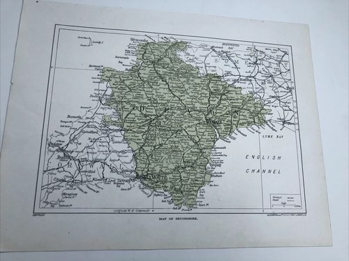 1923 map devonshire county - map, of