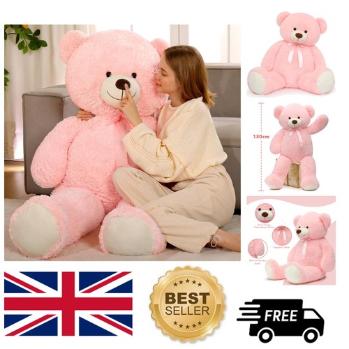 Xxl pink teddy - pink, 130cm