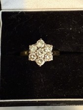0.6k Natural Daisy Flower Cluster Diamond Women's Ring 18 Kt Gold Pre-owned