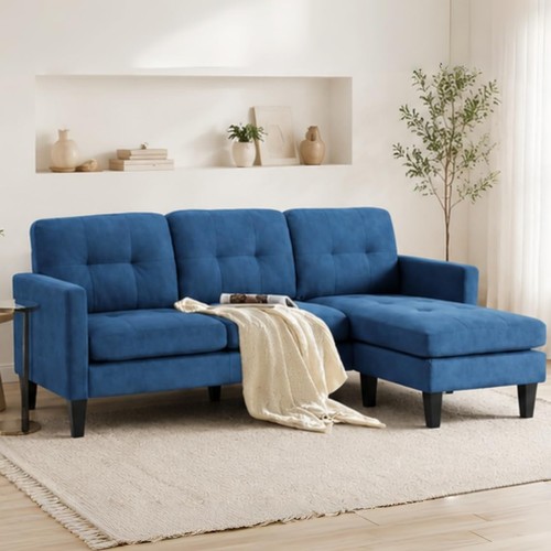Blue shaped sectional - l,