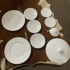 Spode China Odds Serving Dish & teapot lid Mansard White Collection No Backstamp