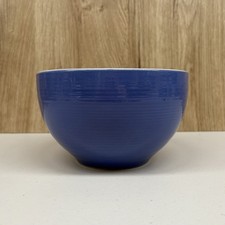 Emile Henry Medium Size Blue Ceramic Mixing Bowl / Serving Bowl Ribbed Pattern