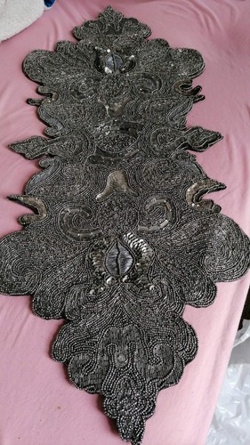 Handmade bead table runner