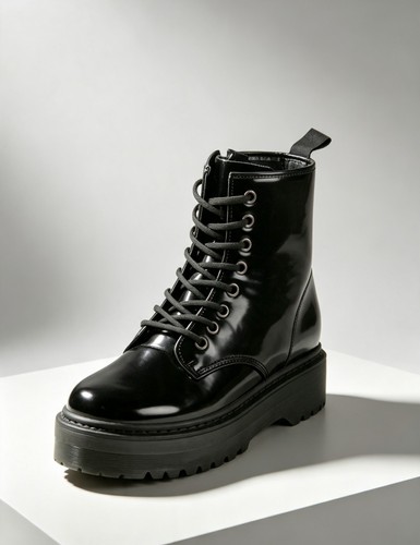 Black patent faux - patent,