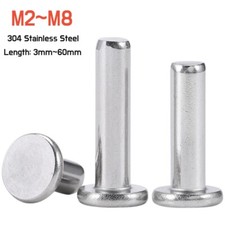 A2 Stainless Steel Solid Flat Head Rivets M2 M2.5 M3 M4 M5 M6 M8
