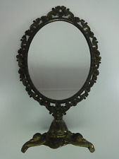 Dresser Vanity Mirror Italian Ornate Gold Brass Vintage Interior Design 38cm