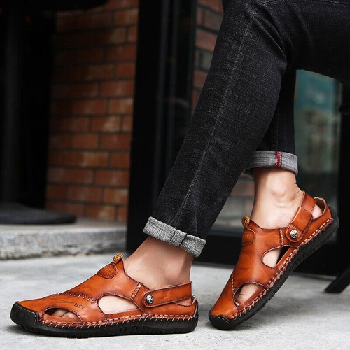 Mens leather summer sandals - mens,