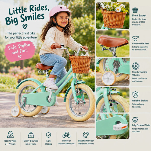 Mint green 14in unisex - mint, kids