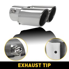 Dual Exhaust Pipe Auto Car SUV Rear Tail Muffler Tip Throat Tailpipe Accessor