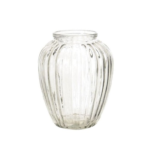 Round ribbed clear flower - clear,