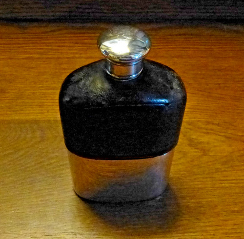 Silver plate leather - silver,