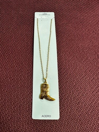 Mint gold cowboy boot pendant - mint,
