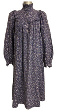 Rare Late 1970's Laura Ashley Vintage Cotton Prairie Dress Carno Wales-12