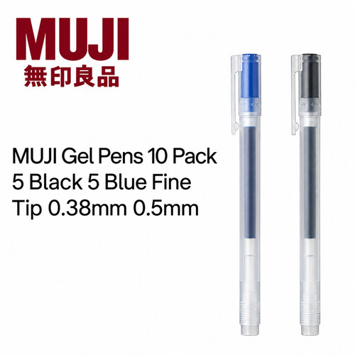 Muji gel pens pack - pens, black