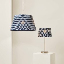 Easy Fit Lampshade Blue Ikat