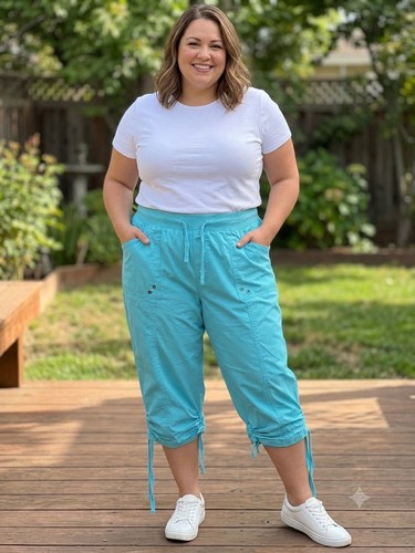 Dash cargo capri pants - pants, aqua