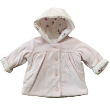Baby Girls Jacket Pink Bird Hooded Lined Coat Age Newborn - 1 Month Ex M&S