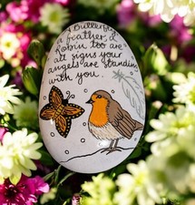 Hand Painted Robin,butterfly