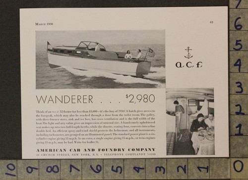 1936 boat acf wanderer yacht - acf,