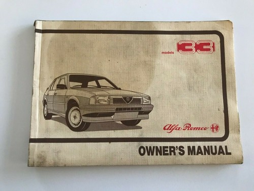 Alfa romeo owners manual - owners,
