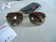 Carrera Gold Sunglasses Pilot Brown Gradient Fade Mens Metal 187 J5GHA 56mm