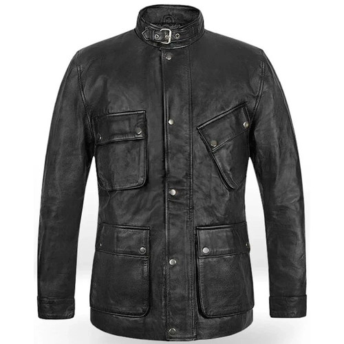 Leather motorcycle jacket mens - leather,