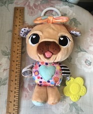 LAMAZE LOVEY THE PUG PUPPY DOG SOFT PLUSH SENSORY TOY WITH SQUEAKER & TEETHER