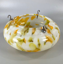 Vintage Art Deco Ceiling Light Shade 27cm Orange Green White Marbled Fly Catcher
