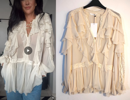 Zara lace ruffle - lace, blouse