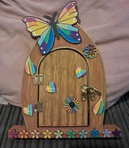 Handpainted wooden fairy - fairy, door