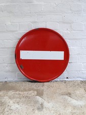 Original French Vintage No Entry Road Sign