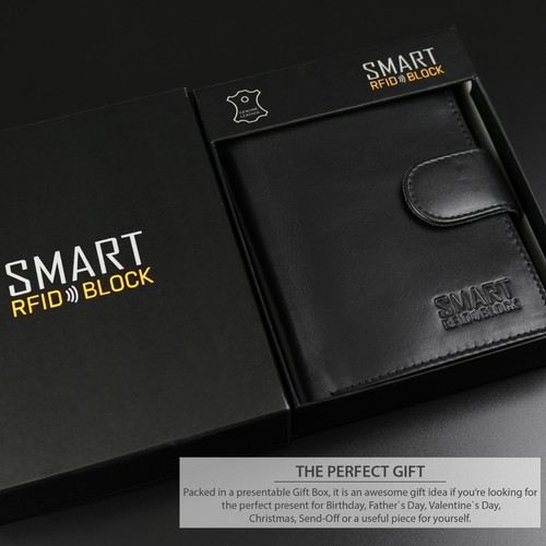 Mens rfid blocking genuine - rfid,