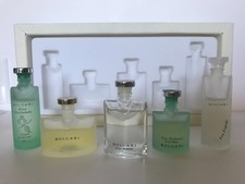 Bulgari Bvulgari Parfums 5 miniature perfume set, partly used, men women