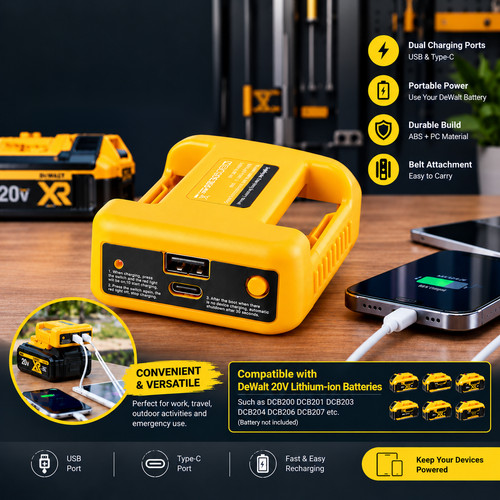 Usb charger adapter for dewalt - usb,