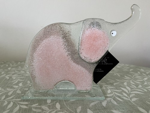 Fused glass ornament elephant - fused,