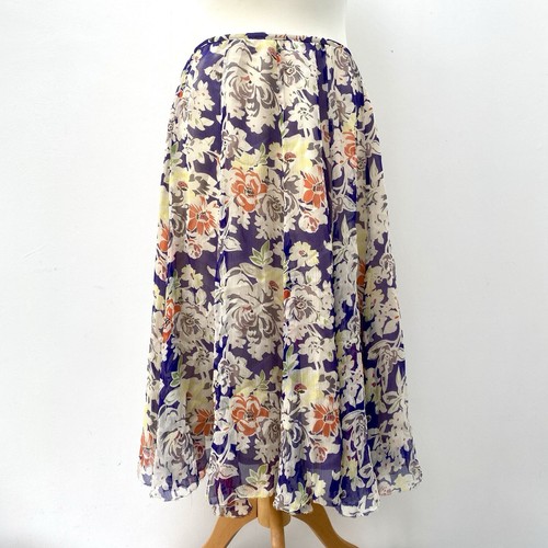 Toast silk floral skirt - toast,