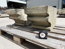 Reclaimed Very Large Pair Of York Stone Building Corbels Plinths