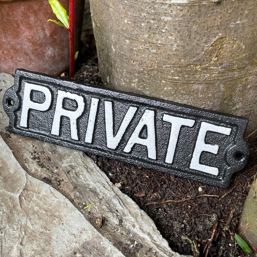 Cast iron private sign antique - iron,
