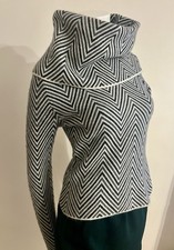 Valentino smart designer grey knit roll neck jumper top 