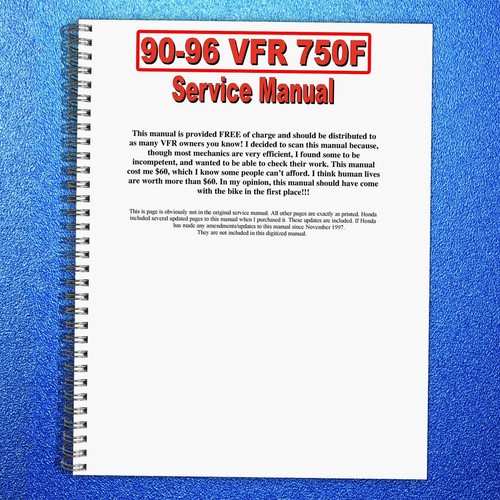 Honda vfr750f service - honda, manual
